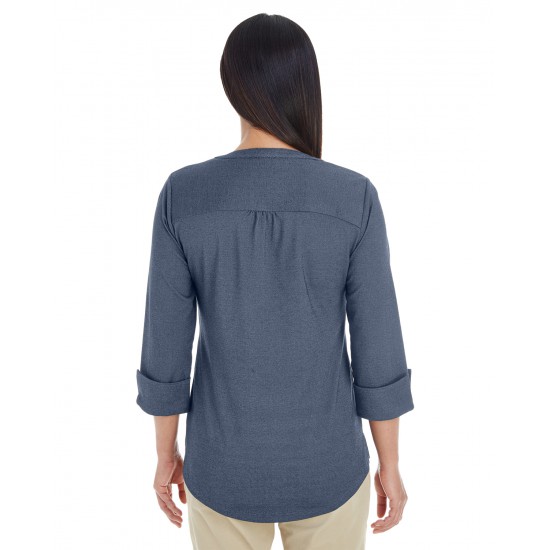 Ladies' Central Cotton Blend Mélange Knit Top