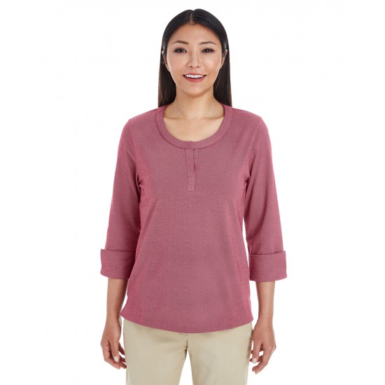 Ladies' Central Cotton Blend Mélange Knit Top