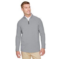 CrownLux Performance Men's Clubhouse Micro-Stripe Quarter-Zip