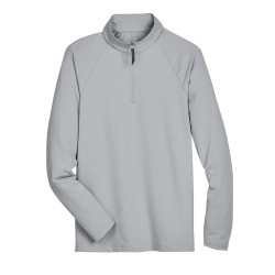 CrownLux Performance Men's Clubhouse Micro-Stripe Quarter-Zip