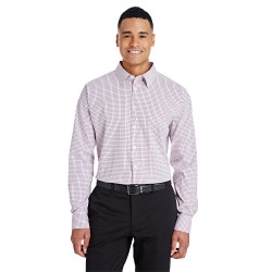 CrownLux Performance Men's Micro Windowpane Shirt