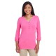 Ladies' Perfect Fit Y-Placket Convertible Sleeve Knit Top