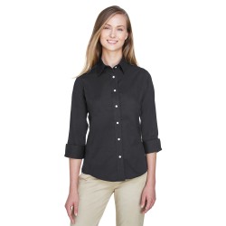 Ladies' Perfect Fit 3/4-Sleeve Stretch Poplin Blouse