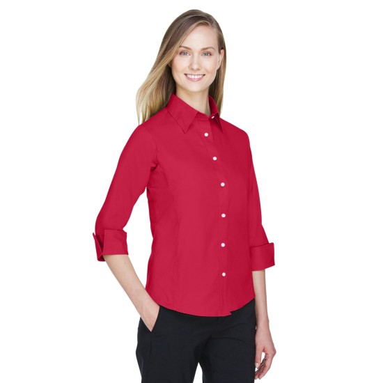 Ladies' Perfect Fit 3/4-Sleeve Stretch Poplin Blouse