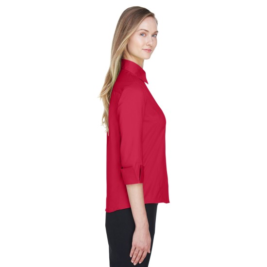 Ladies' Perfect Fit 3/4-Sleeve Stretch Poplin Blouse