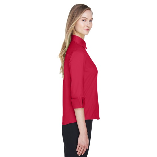 Ladies' Perfect Fit 3/4-Sleeve Stretch Poplin Blouse