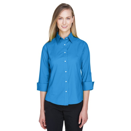 Ladies' Perfect Fit 3/4-Sleeve Stretch Poplin Blouse