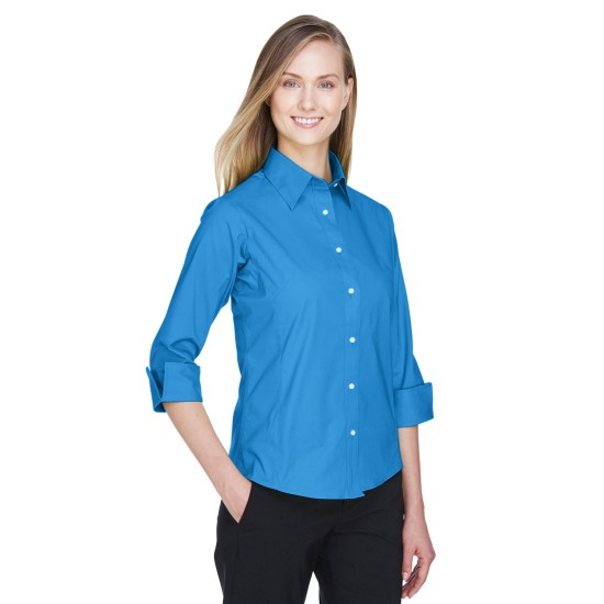 Ladies' Perfect Fit 3/4-Sleeve Stretch Poplin Blouse