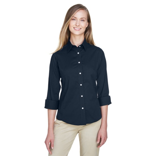 Ladies' Perfect Fit 3/4-Sleeve Stretch Poplin Blouse