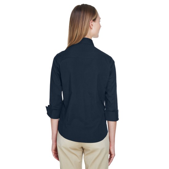 Ladies' Perfect Fit 3/4-Sleeve Stretch Poplin Blouse