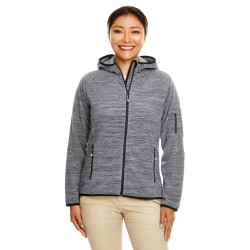 Ladies' Perfect Fit Mélange Velvet Fleece Hooded Full-Zip