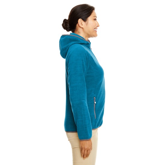 Ladies' Perfect Fit Mélange Velvet Fleece Hooded Full-Zip