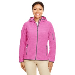 Ladies' Perfect Fit Mélange Velvet Fleece Hooded Full-Zip