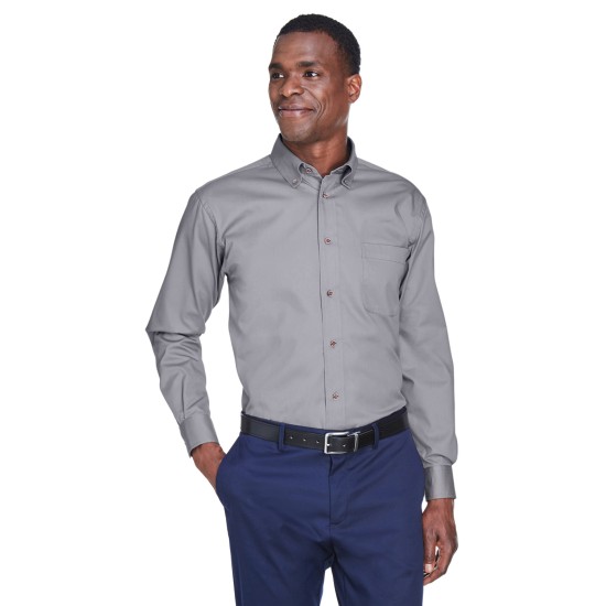 Men's Easy Blend Long-Sleeve TwillShirt withStain-Release