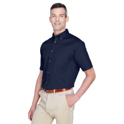 Men's Easy Blend Short-Sleeve Twill Shirt with Stain-Release