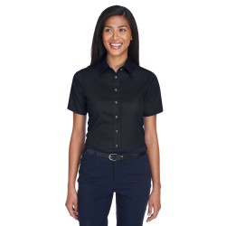 Ladies' Easy Blend Short-Sleeve Twill Shirt withStain-Release