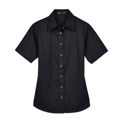 Ladies' Easy Blend Short-Sleeve Twill Shirt withStain-Release