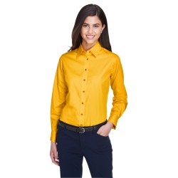 Ladies' Easy Blend Long-Sleeve TwillShirt with Stain-Release