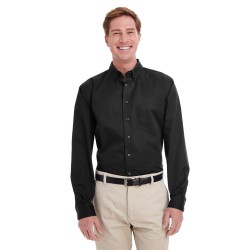 Men's Tall Foundation 100% Cotton Long-Sleeve Twill Shirt with Teflon