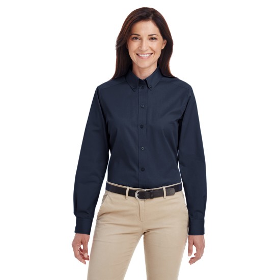 Ladies' Foundation 100% Cotton Long-Sleeve Twill Shirt withTeflon
