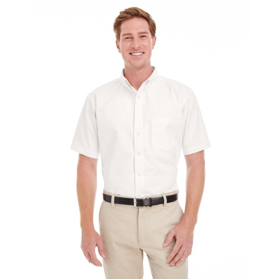 Men's Foundation 100% Cotton Short-Sleeve Twill Shirt with Teflon