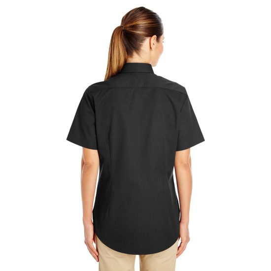 Ladies' Foundation 100% Cotton Short-Sleeve Twill Shirt with Teflon