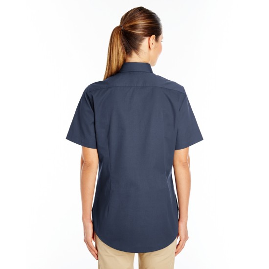 Ladies' Foundation 100% Cotton Short-Sleeve Twill Shirt with Teflon