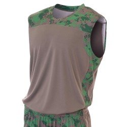 A4 - Adult Printed Camo Performance Muscle Shirt