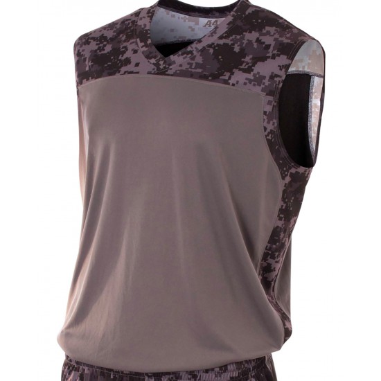 A4 - Adult Printed Camo Performance Muscle Shirt