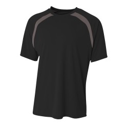 A4 - Men's Spartan Short Sleeve Color Block Crew Neck T-Shirt