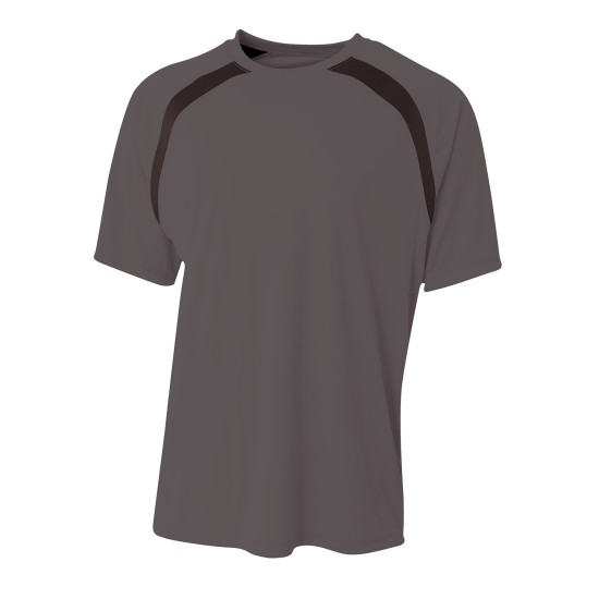 A4 - Men's Spartan Short Sleeve Color Block Crew Neck T-Shirt
