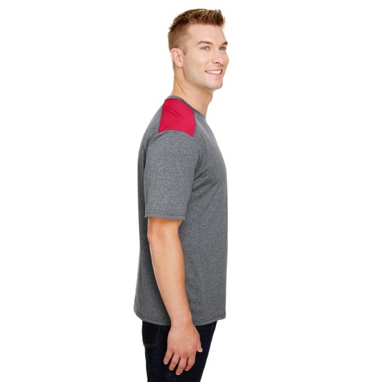A4 - Men's Tourney Heather Color Block T-Shirt