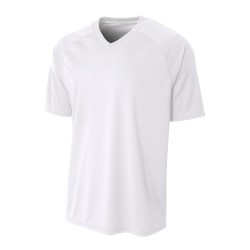 A4 - Adult Polyester V-Neck Strike Jersey with Contrast Sleeve