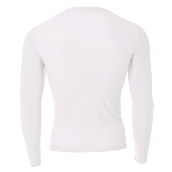 A4 - Youth Long Sleeve Compression Crewneck T-Shirt