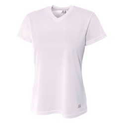 A4 - Ladies' Birds-Eye Mesh V-Neck T-Shirt