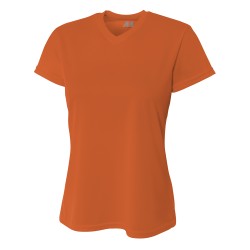 A4 - Ladies' Birds-Eye Mesh V-Neck T-Shirt