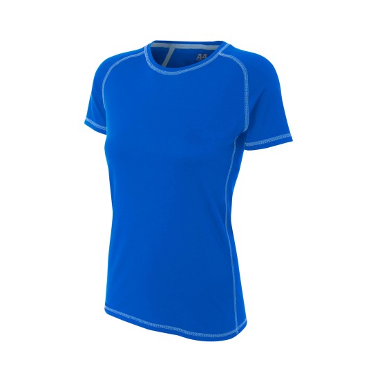 A4 - Ladies' Raglan Tee Shirt w/ Flatlock Stitching