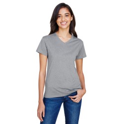 A4 - Ladies' Topflight Heather V-Neck T-Shirt