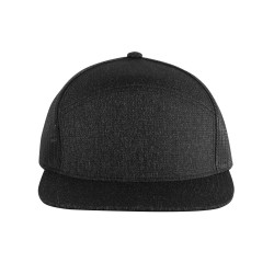 Heathered 6-Panel Arch Snapback Trucker Cap