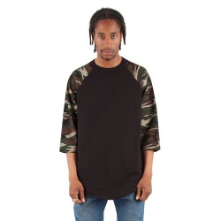 Adult 6 oz., 3/4-Sleeve Camo Raglan T-Shirt