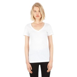 Ladies' Combed Ring-Spun Cotton Deep-V T-Shirt