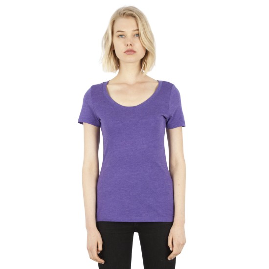 Ladies' 4.6 oz. Tri-Blend Scoop Neck T-Shirt