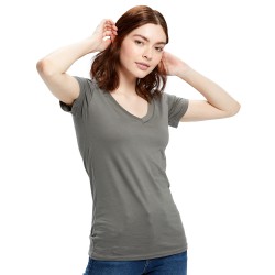 Ladies' Made in USA Short-Sleeve V-Neck T-Shirt