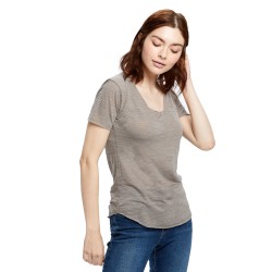 Ladies' Scalloped Hem Short-Sleeve Scoop Neck