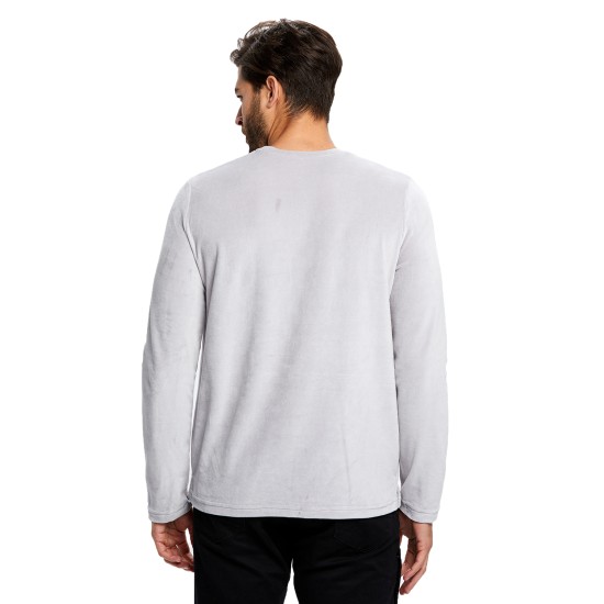 Unisex Velour Long Sleeve Pocket T-Shirt