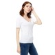 Ladies' Short-Sleeve Deep Scoop Neck Blouse