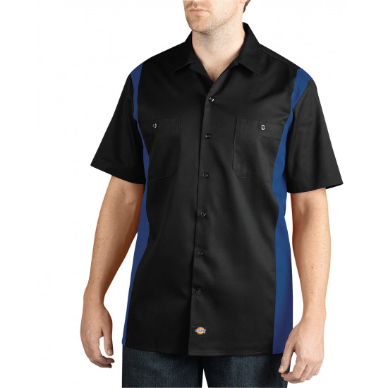 Men's Two-Tone Short-Sleeve Work Shirt