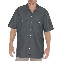 Unisex Relaxed Fit Short-Sleeve Chambray Shirt