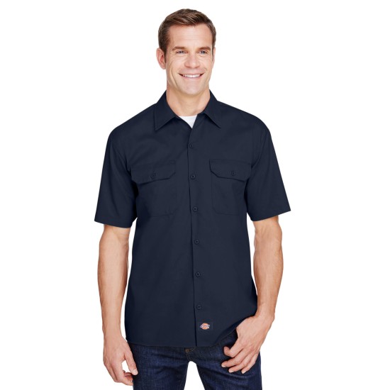 Men's FLEX Relaxed Fit Short-Sleeve Twill Work Shirt