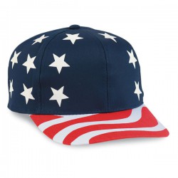6 Pnl USA Flag Pro Style Cap